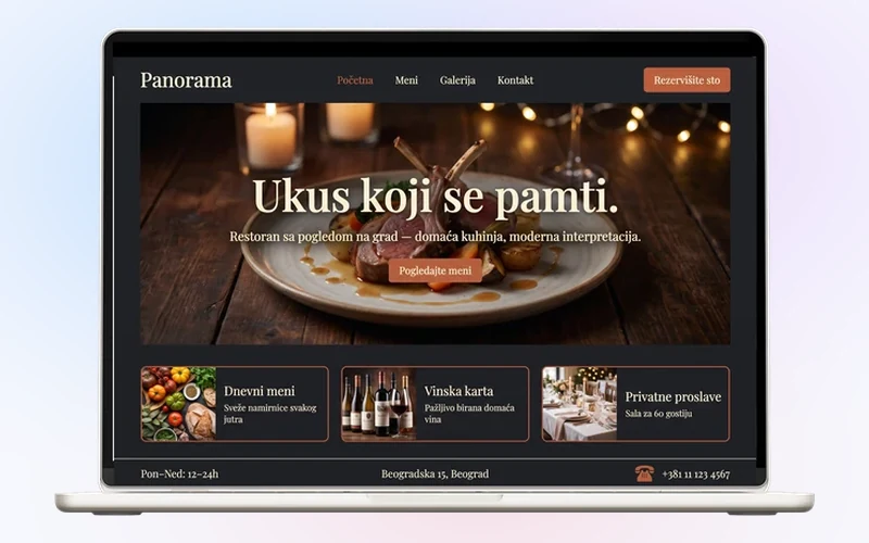 Restaurang Panorama — sajt med meny och bordsbokning
