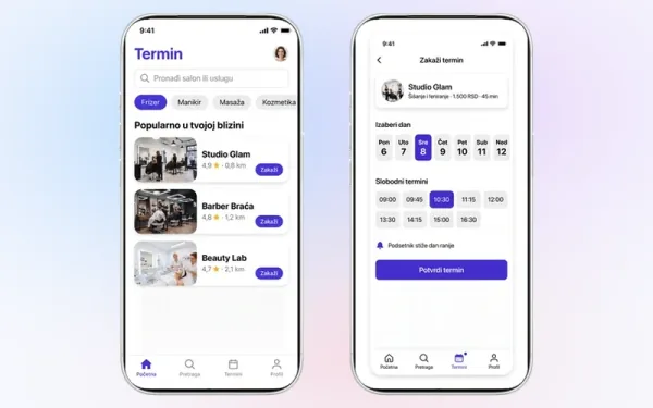 Termin — mobilapp för tidsbokning